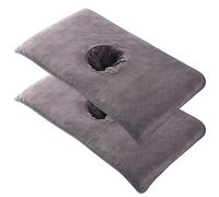 Massage Table Cover 2 Pcs Soft with Face Hole 16x32 Inch Dark Grey