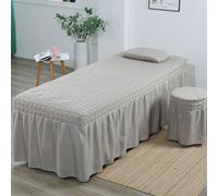 Massage Table Cover, Skin-Friendly Massage Bed Covers, Lash Bed Cover with Face Hole, Beauty Salon Bedskirt, for Spa Beauty Salon Hotels Light Grey 23.6x70.9in(S)