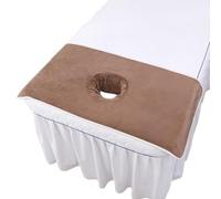 Massage Table Cover Towel with Face Cradle Hole, Premium Fitted Sheet with Locked Edges (Brown)