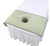 Massage Table Cover Towel with Face Cradle Hole, Premium Fitted Sheet with Locked Edges (Light Green)