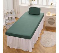 Massage Table Cover, Waterproof Massage Bed Cover, Leather Oilproof Massages Fitted Sheet with Elastic Band, SPA Beauty Bed Sheet Dark Green 31.5x74.8in