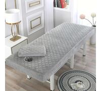 Massage Table Fitted Sheet with Face Hole Spa Massage Bed Cover with 360° Elastic Band Lash Bed Cover Beauty Salons Professional Massage Accessories Square Round Head,greyA,70x185cm(S)