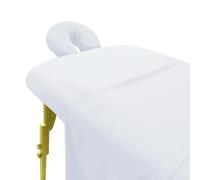 Massage Table Sheet -Flat Oversized Draping Sheet - Crisp Fresh Linen - Lightweight + Cool + Soft + Machine Washable + Generous Sizing - For Beauty Salons Home Mobile Therapy Treatment Beds (White)