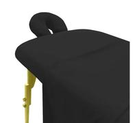 Massage Table Sheet -Flat Oversized Draping Sheet - Crisp Fresh Linen - Lightweight + Cool + Soft + Machine Washable + Generous Sizing - For Beauty Salons Home Mobile Therapy Treatment Beds (Black)