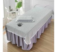 Massage Table Sheet Spa Beauty Bed Cover with Face Hole for Salons Therapist | cooling,for summer,lace design,with breathing hole,ice bean fabric,massage couch cover,dustproof,comfortable,breathable