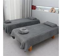Massage Table Sheets with Face Hole - Thickened Warm Spa Bed Cover, Fashion Soft Washable Beauty Salon Table Linen, Large Size Massage Table Sheets for Spa Therapy (Grey,220X120CM)