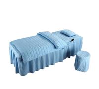Massage Table Skirt Beauty Salon Bed Sheet Brief Skirt Bedspread with Hole Body Massage Cover(Color 3,Round Stool Cover)