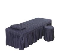 Massage Table Skirt Square Head Quilted Thicken Beauty Salon Lash Massage Table Bed Skirt Mattress Cover SPA Treatment with Face Breath Hole Sheet(Color-04,Square Head 190x70cm)