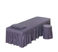 Massage Table Skirt Square Head Quilted Thicken Beauty Salon Lash Massage Table Bed Skirt Mattress Cover SPA Treatment with Face Breath Hole Sheet(Color-03,Square Head 180x60cm)