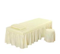 Massage Table Skirt Square Head Quilted Thicken Beauty Salon Lash Massage Table Bed Skirt Mattress Cover SPA Treatment with Face Breath Hole Sheet(Color-02,Square Head 190x80cm)