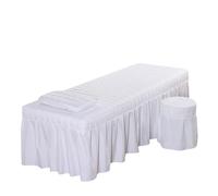 Massage Table Skirt Square Head Quilted Thicken Beauty Salon Lash Massage Table Bed Skirt Mattress Cover SPA Treatment with Face Breath Hole Sheet(Color-01,Square Head 180x60cm)