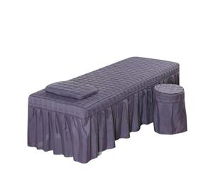 Massage Table Skirt Square Head Quilted Thicken Beauty Salon Lash Massage Table Bed Skirt Mattress Cover SPA Treatment with Face Breath Hole Sheet(Color-03,Square Head 180x60cm)