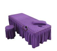 Massage Table Skirt Thick Bed Skirt Beauty Salon Massage Table Cover Sheet SPA Therapy Bedspread with Hole(Color 2,70x185cm)