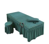 Massage Table Skirt Thick Bed Skirt Beauty Salon Massage Table Cover Sheet SPA Therapy Bedspread with Hole(Color 4,60x180cm)