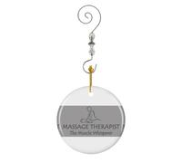 (Massage Therapist Gifts - The Muscle Whisperer Funny Gift Ideas For Non Masseuse Therapists In AMTA ) Christmas Ornaments Ceramic Charm with Hook Crystal Handmade Xmas Tree Decorations Keepsake Stock