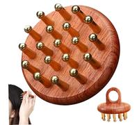 Massage Tool, Massage Comb, Brass Comb Teeth with Round Ring Handle, Eco-Friendly Multipurpose Tool for Maderoterapy, Gua Sha Muscle Release, Wood Tools