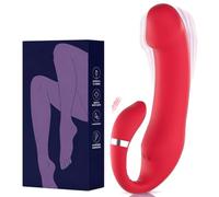 Massager Bold for Women, Release Stress and Tension in 5 Minutes (RD) | 10 Thrusting, Vibration & Flapping with Flexible Silicone Design for Personalised Dual Stimulation, Waterproof, Quiet Motor