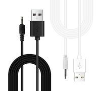 Massager Wand Vibrator Charger Cable, 5V Power USB Charging Wire to DC | 2Pcs Replacement Charging Cable For Massagers Nail Art Vibrator Face Cleanser (Black & White, 80cm & 50cm)