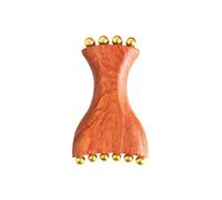 Massager with Brass Head, Wooden Facial Massage Tool for Skin Tightening & Body Relaxation Massage, Natural Face Lifting and Jade Rolling Alternative