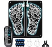 Massagers for Pain and Circulation, Electric Foot Massagers with 9 Modes 30 Intensities, EMS Massager Mat for Muscle Relaxation, Electrical Muscle Stimulation with 8 Pads
