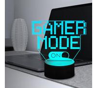 Masshomi Gamer Mode TRUN ON Illusion 16 Color Change Touch Remote Control LED Night Light USB Charge Glow RGB Acrylic Lamp with Stand for Game Room Boy Atmosphere Decoration Gift