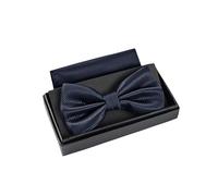 Massi Morino dark blue bow tie alternative with pocket handkerchief - Adjustable designer accessory | Gift box included