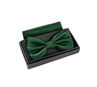 Massi Morino emerald green adjustable bow with pocket square - Men's formal accessory for wedding | One size