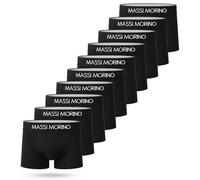 Massi Morino Men’s Cotton Boxer Shorts (10-Pack) | Black Men’s Underwear with Wide Elastic Waistband | Tag-Free & Breathable (Size 4XL)