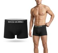 Massi Morino Men’s Cotton Boxer Shorts (Single or 6-Pack) | Black Men’s Underwear with Wide Elastic Waistband | Tag-Free & Breathable (S-4XL)
