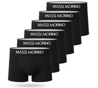 Massi Morino Men's cotton boxer shorts (6-pack) | Black underwear with wide elastic waistband | Tagless & breathable (Size XXL)