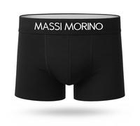 Massi Morino Men's cotton boxer shorts (single) | Black underwear with wide elastic waistband | Tagless & breathable (Size S)