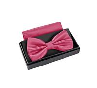 Massi Morino pink bow set with pocket square - Adjustable men's wedding accessory | One size