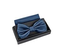 Massi Morino royal blue bow set with pocket square - Adjustable men's wedding suit accessory | One size