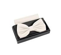 Massi Morino white bow set with pocket square - Adjustable men's dress accessory for suit | One size