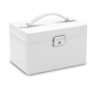 Massido Jewellery Box with Mirror Jewellery Storage Organiser Portable 18.6 x 14.8 x 11 cm White