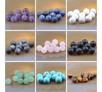 Massive Beads 140PCS 6MM Natural Crystal Beads Matte Mixed Stones Gemstone Round Loose Energy Healing Beads with Free Crystal Stretch Cord for Jewelry Making (Matte Mixed Stones, 6MM)