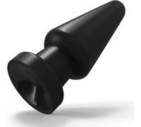 Massive Extra Large PVC Anal Plug for Men and Women, Heavy Duty Butt Plug with Tapered Tip and Flared Base, 6.69in Length 6in Insertable, 2.76in Diameter, Discreet (Black)