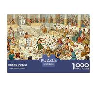 Massive Food Fight Wooden Jigsaw Puzzle Waterproof 1000 Piece Puzzles for Adults Gifts Impossible Challenging Games