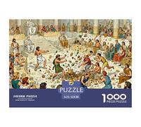 Massive Food Fight Wooden Jigsaw Puzzle Waterproof 1000 Piece Puzzles for Adults Gifts Impossible Educational Games
