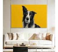 Massive Framed Canvas Wall Art, Pop Art Animal Border Collie Pictures for Large Lounge Office Decor - Poster Prints Wall Art Painting - 140x70 cm