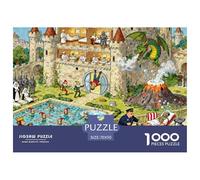 Massive Medieval Castle Wooden Jigsaw Puzzle Waterproof 1000 Piece Puzzles for Adults Fun Challenging Games