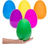 Massive Multicolor Fillable Easter Eggs Colorful Bright Plastic Easter Eggs, Stands Upright, Perfect For Easter Egg Hunt, Surprise Egg, Easter Hunt, Assorted Colors, 8" Giant Fillable Eggs (12-Pack)