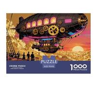 Massive Steampunk Airship Wooden Jigsaw Puzzle Waterproof 1000 Piece Puzzles for Adults Colourful Challenging Games