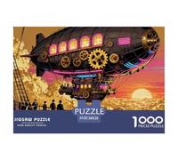 Massive Steampunk Airship Wooden Jigsaw Puzzle Waterproof 1000 Piece Puzzles for Adults Gifts Colourful Home Decoration