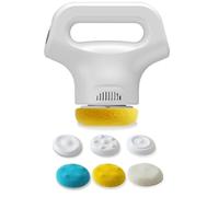 Massology Pro - Massology Pro Massage Gun Deep Tissue 3 Heads for Different Body Parts Rotating Vibration, 12 Adjustable Settings, 30-Minute Power-Off (White)