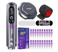 Mast Archer2 Wireless Tattoo Kit Rotary Pen Machine, Brushless Motor by Mcore, Smart Screen & 2000mAh Battery 3.5mm Stroke Length Wireless Foot Pedal