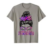 Mast Cell Activation Syndrome MCAS Messy Bun Leopard Glasses T-Shirt
