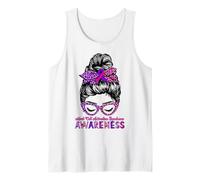 Mast Cell Activation Syndrome MCAS Messy Bun Leopard Glasses Tank Top