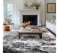 MAST DOO Washable Living Room Rug, Modern Short Pile Rug, Large, Abstract Bedroom Rugs, Washable, Non-Slip Design for Dining Room, Office, Area Decor, Black and White, Size 160 x 230 cm