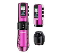 Mast Flip4 Pro Wireless Tattoo Machine Set, 7 Strokes, Black | 2.5-4.5mm Stroke Length, 2 Batteries, 2000mAh, Wireless, Pink Color, For Beginners And Professionals